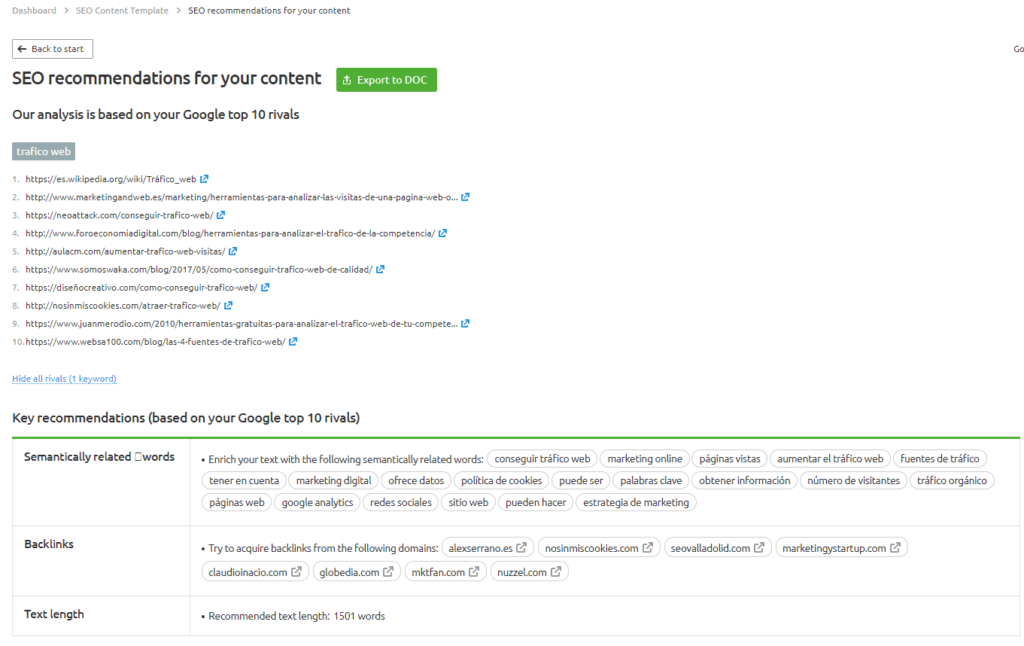seo content template